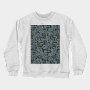 Woodblock print texture navy blue Crewneck Sweatshirt